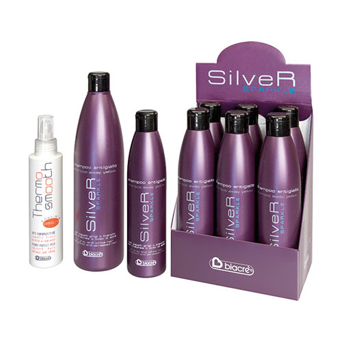 THERMO glad - speciale piastra SILVER SPARKLE - shampoo antigiallo - BIACRE